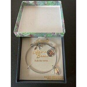 Footnotes "Lifes A Beach" Expandable Bracelet With Silver-Plated Charms In Gift